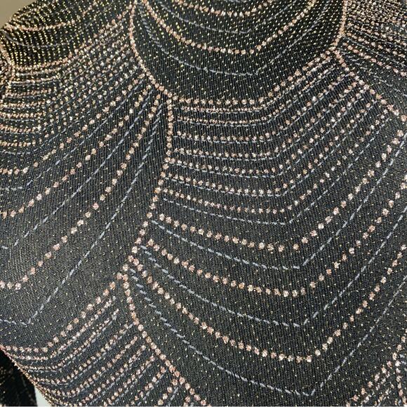 NWOT Windsor Sparkling Rhinestone Beaded Mini Holiday Dress Long Sleeve Sz XS - Picture 6 of 7